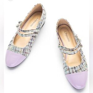 NEW C Paravano light Purple Flats multi color Mary Jane with size 40 or 9